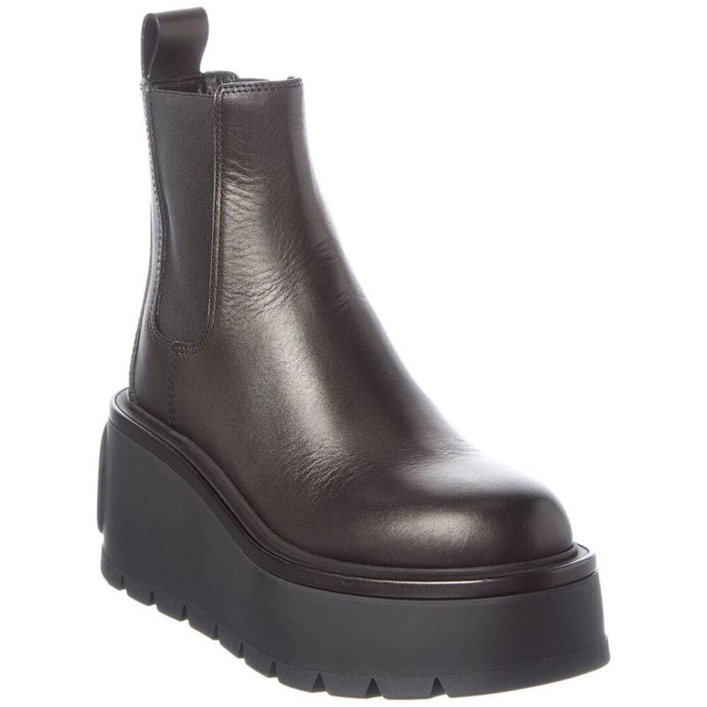 Valentino Vlogo Signature Leather Boot, Black